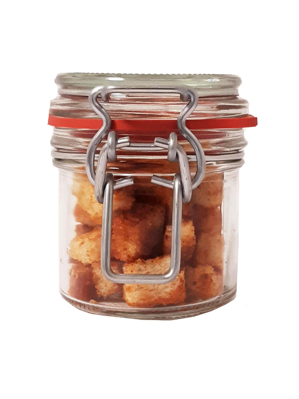 Produktfoto zu Paprika-Croutons, Bügelglas