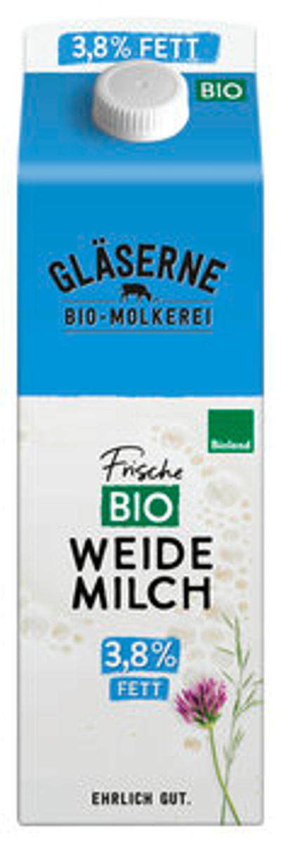 Produktfoto zu Vollmilch Weidemilch, 1l, Gläserne Molkerei