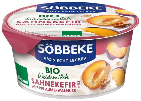 Produktfoto zu Sahnekefir Pflaume Walnuss, 150 g, Söbbeke