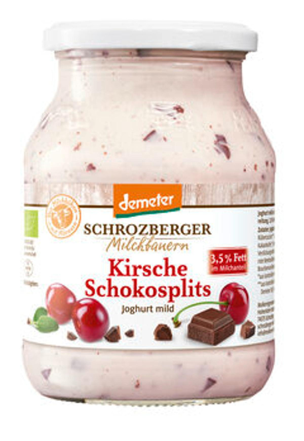 Produktfoto zu Joghurt Kirsche Schokosplits 3,5%, 500 g, Schrozberger