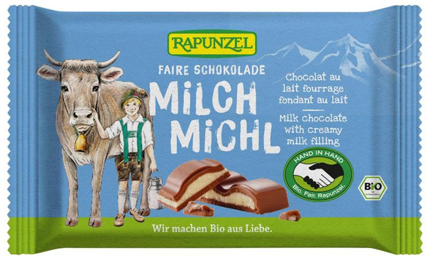 Produktfoto zu Milch Michl Schokolade mit Milchfüllung, 100 g, Rapunzel
