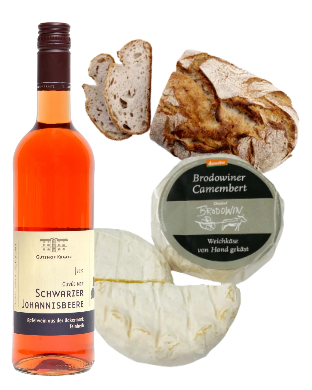 Brodowiner Camembert + Mailänder + Apfelwein-Cuvée mit schwarzer Johannisbeere