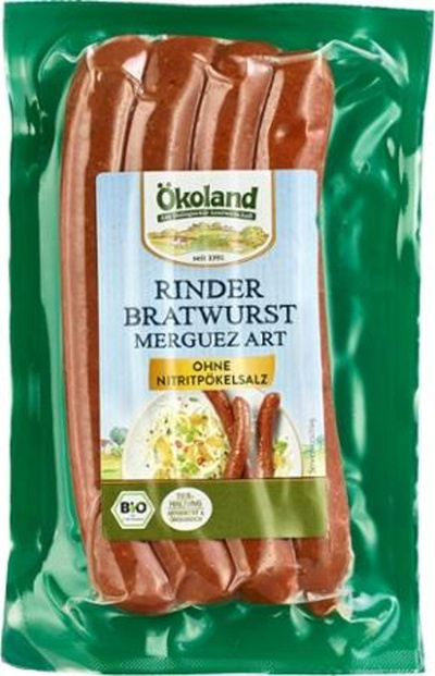 Produktfoto zu Rinder-Bratwurst Merguez Art, 200 g, Ökoland