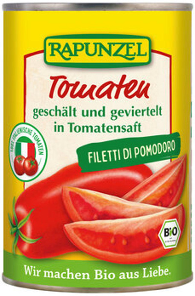 Produktfoto zu Tomaten geschält geviertelt