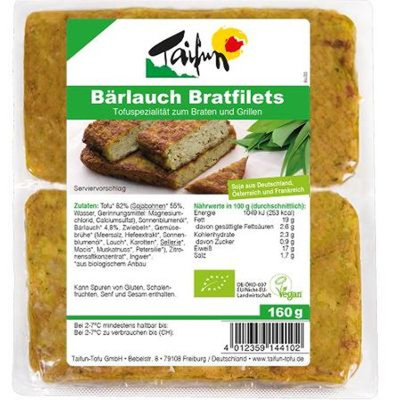 Produktfoto zu Tofu Bärlauch Bratfilets 160 g, Taifun-Tofu GmbH