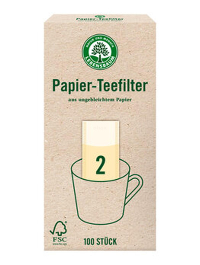 Produktfoto zu Papier Teefilter Gr. 2, 100 Stück