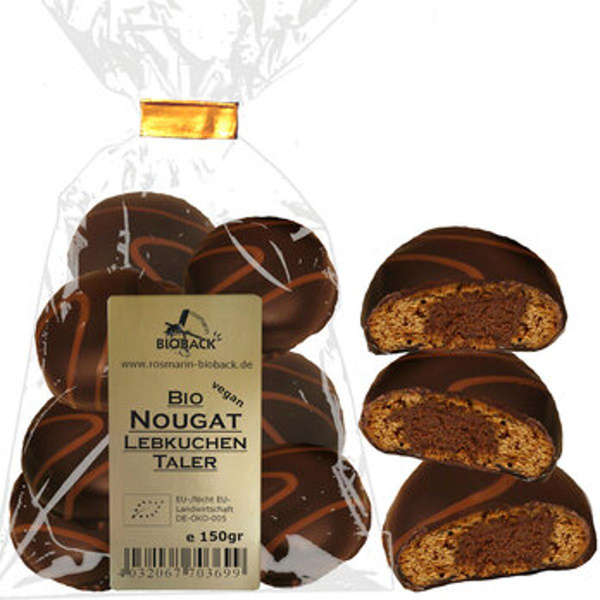 Produktfoto zu Nougat Lebkuchen Taler, 150 g, rosmarin BIOBACK