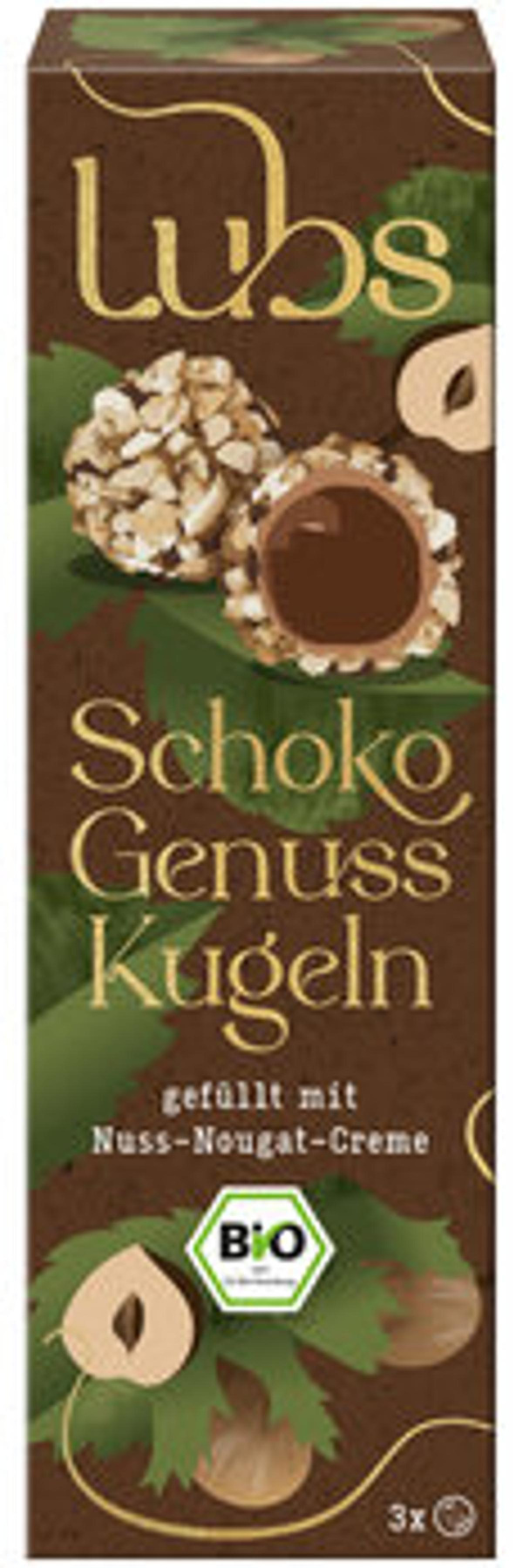 Produktfoto zu Schoko Genuss Kugeln mit Nuss Nougat Creme, 45 g, Lubs