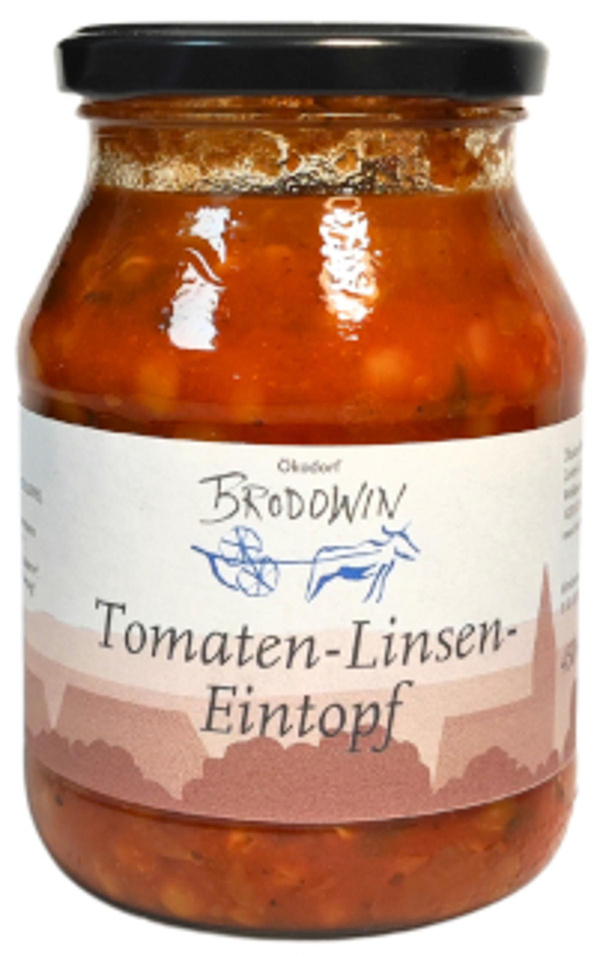 Produktfoto zu Tomaten-Linseneintopf mit Wiener