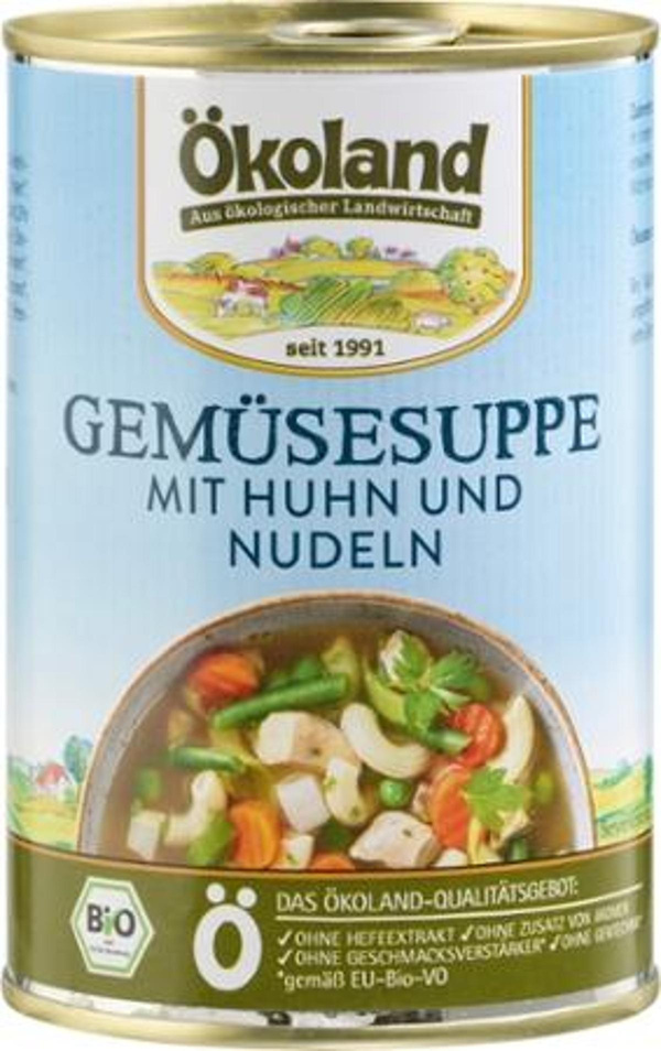 Produktfoto zu Gemüsesuppe mit Geflügel, 400 g, Ökoland
