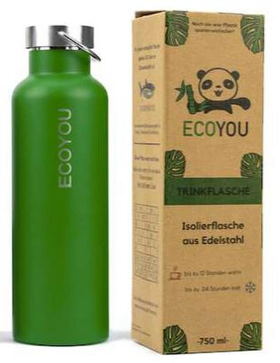 Produktfoto zu Isolierflasche, 0,75 l, grün