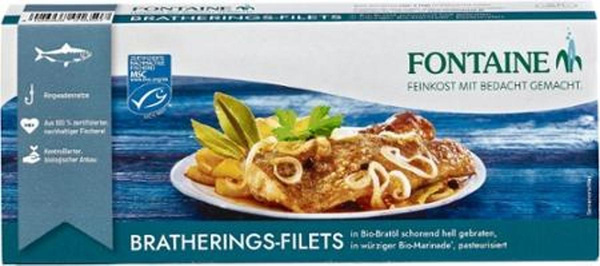 Produktfoto zu Brathering Filets in Bio Marinade, 325 g, Fontaine