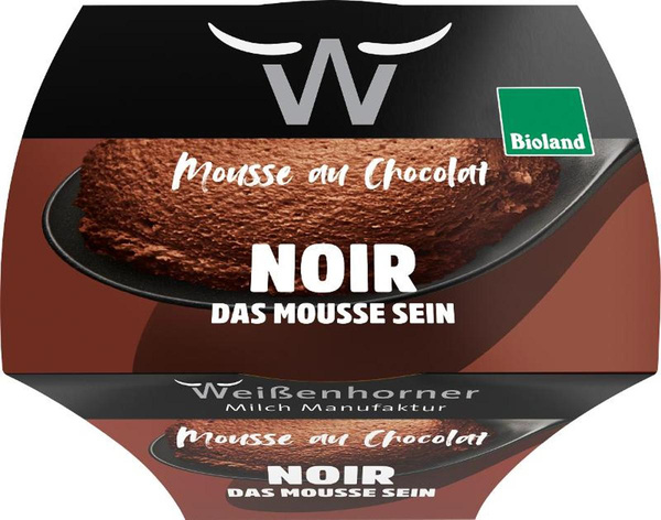 Produktfoto zu Mousse au chocolat noir, 80 g Weißenhorner Milch Manufaktur