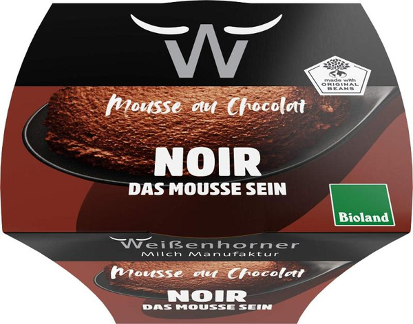 Produktfoto zu Mousse au chocolat noir, 80 g Weißenhorner Milch Manufaktur