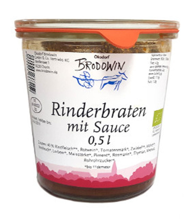 Produktfoto zu Rinderbraten mit Sauce, 0,5l