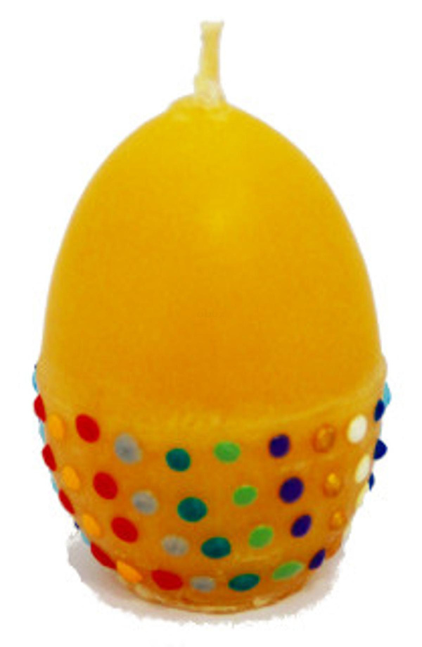 Produktfoto zu Kerze "Ei" natur, bemalt, 60 g