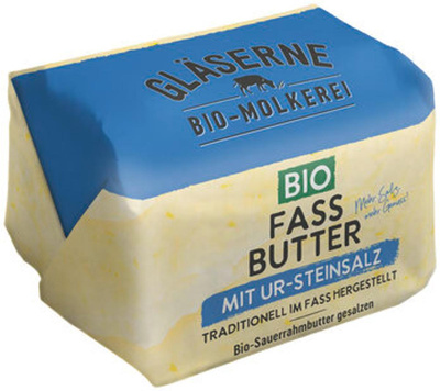 Produktfoto zu Fassbutter Sauerrahm gesalzen, 250 g, Gläserne Molkerei