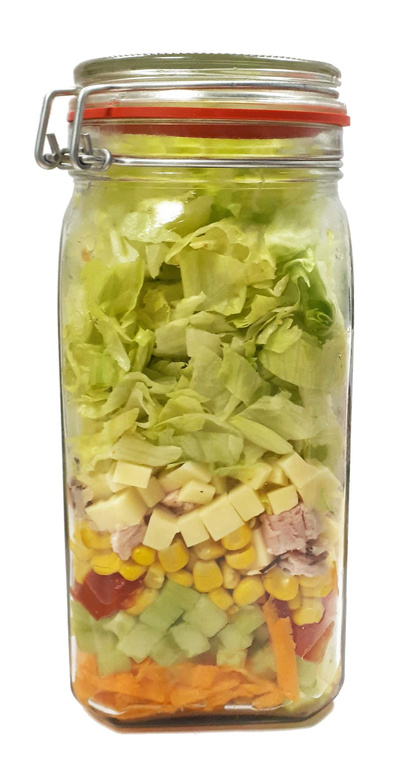 Produktfoto zu Gemischter Salat mit Käse & Schinken, 420 g