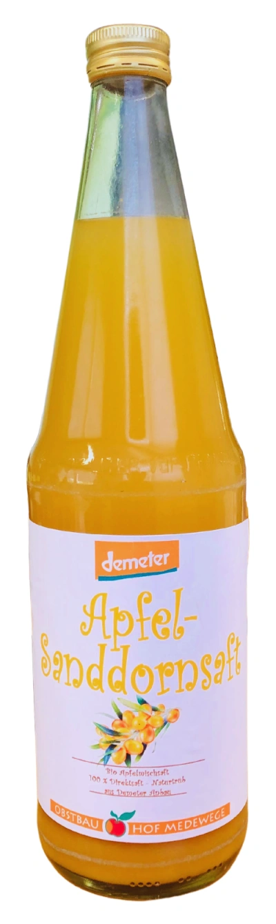 Produktfoto zu Apfel-Sandorn-Saft, 0,7 l Hof Medewege