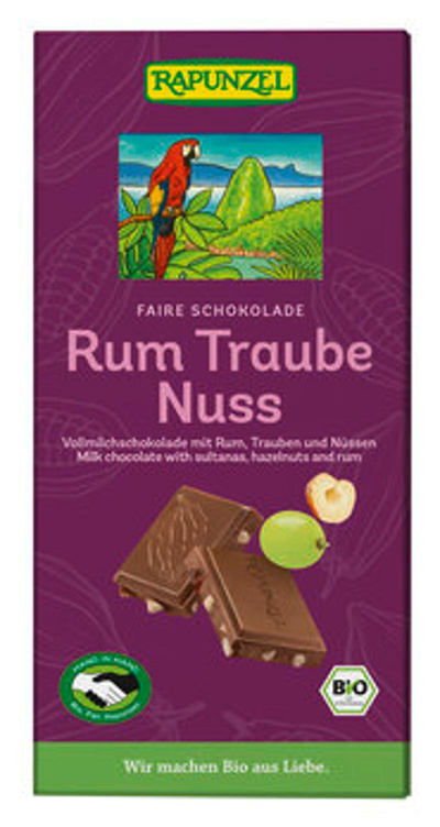 Produktfoto zu Rum-Traube-Nuss Schokolade