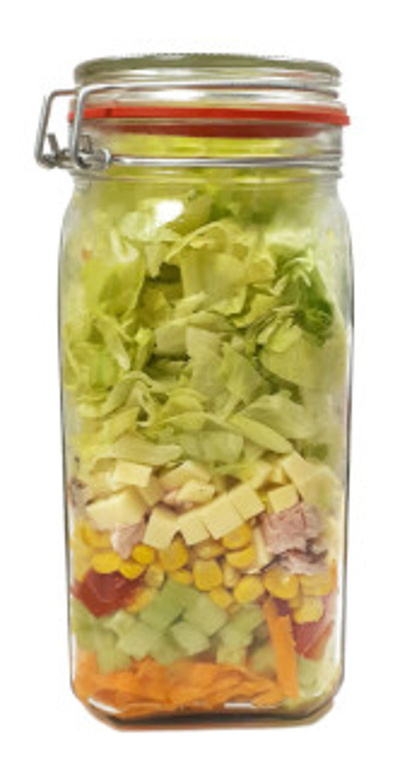 Produktfoto zu Gemischter Salat mit Käse & Schinken, 420 g