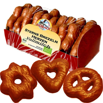 Produktfoto zu Sterne Brezeln Herzen Vollmilch, 175 g, Rosmarinback