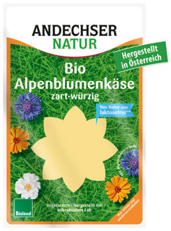Produktfoto zu Alpenblumenkäse in Scheiben  125 g Andechser Natur
