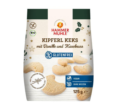 Produktfoto zu Kipferlkekse Vanille & Haselnuss, 125 g, Hammermühle