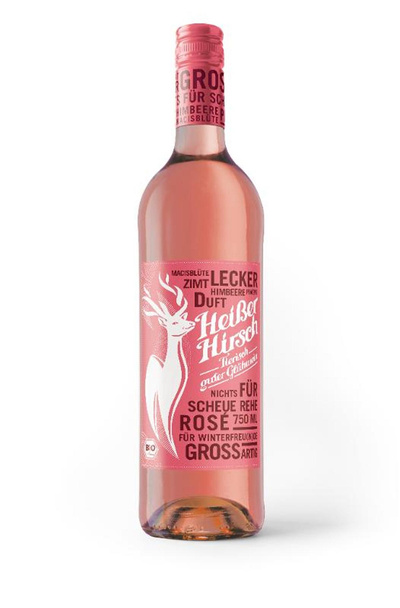 Produktfoto zu Heißer Hirsch Glühwein, rosé, 0,75 l, HEISSER HIRSCH