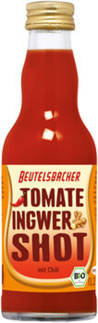 Produktfoto zu Hot Shot Tomate Quattro, 0,2l Beutelsbacher Fruchtsaftkelterei, Mindesthaltbarkeitsdatum: 30.01.2026
