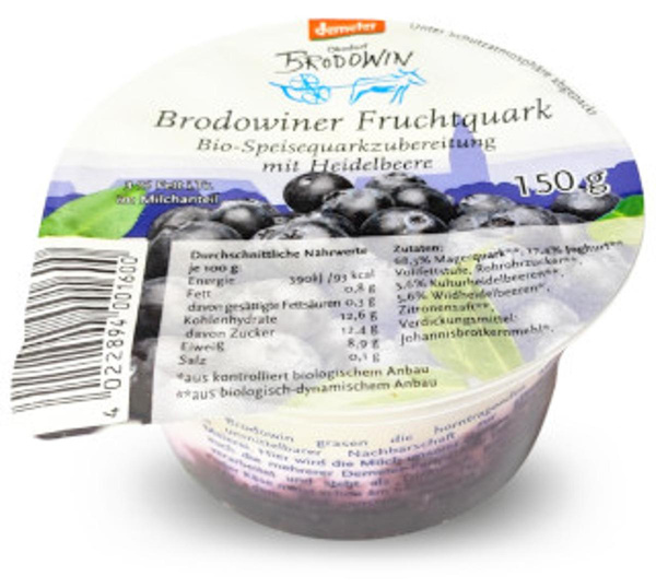 Produktfoto zu Brodowiner Fruchtquark Heidelbeere, 150 g