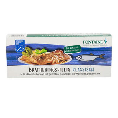 Produktfoto zu Brathering Filets in Bio Marinade, 325 g, Fontaine
