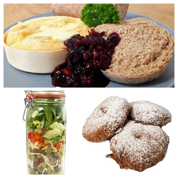 Produktfoto zu Feldsalat & Ofenkäse & Apfelküchle mit Vanillesauce