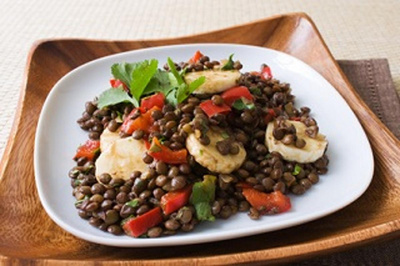 Produktfoto zu Linsen mit gebratenen Bananen