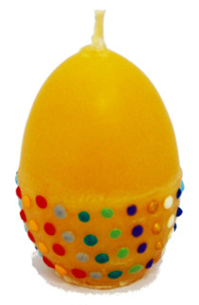 Produktfoto zu Kerze "Ei" natur, bemalt, 60 g