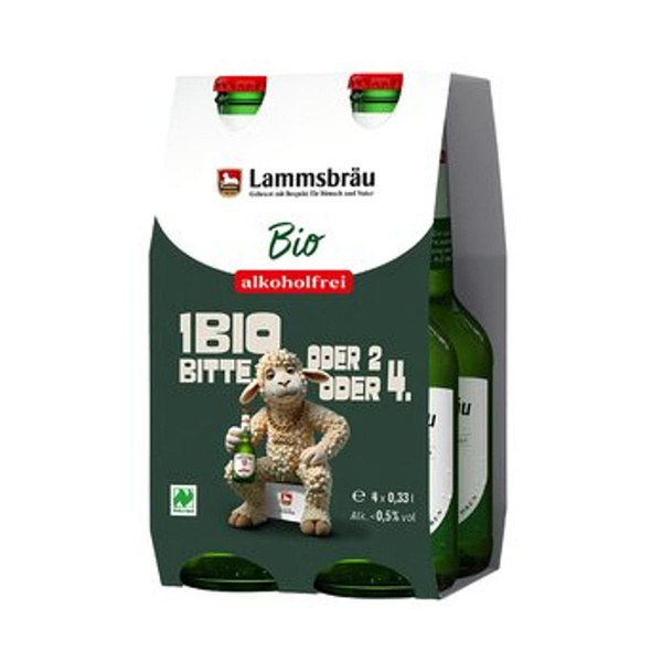 Produktfoto zu Lammsbräu Bier Alkoholfrei  4 x 0,33 l Pack