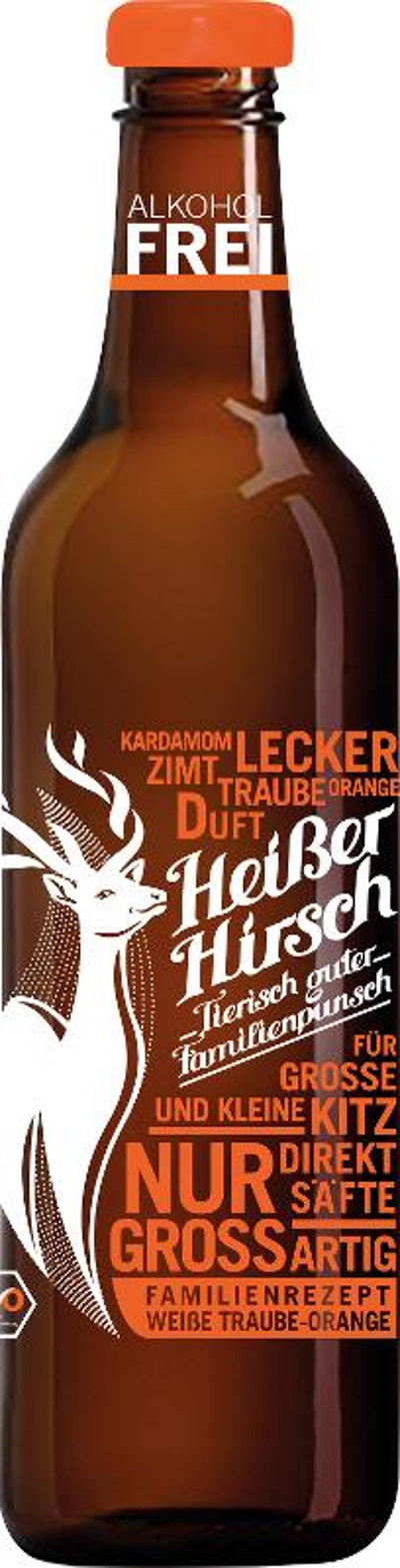Produktfoto zu Orange Familienpunsch Heißer Hirsch, 0,75 l, HEISSER HIRSCH