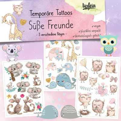 Produktfoto zu Kindertattoos 'Süße Freunde' ,  3 Bögen, Jeka