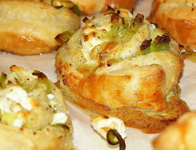 Rezeptbild für Feta-Lauch-Schnecken