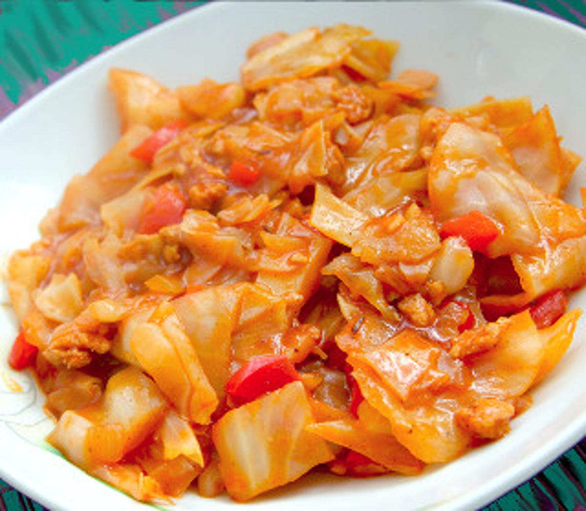 Geschnetzeltes mit Weißkohl