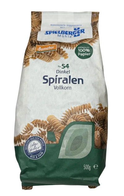 Produktfoto zu Dinkel Spiralen, Vollkorn 500g