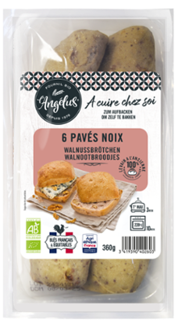 Produktfoto zu Walnussbrötchen, 6 Stück, Biofournil