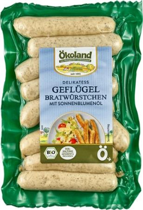 Produktfoto zu Geflügel Bratwürstchen, 180 g, Ökoland