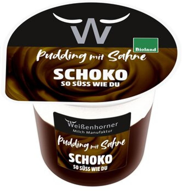 Produktfoto zu Pudding mit Sahne Schokolade, 175 g, Weißenhorner Molkerei GmbH