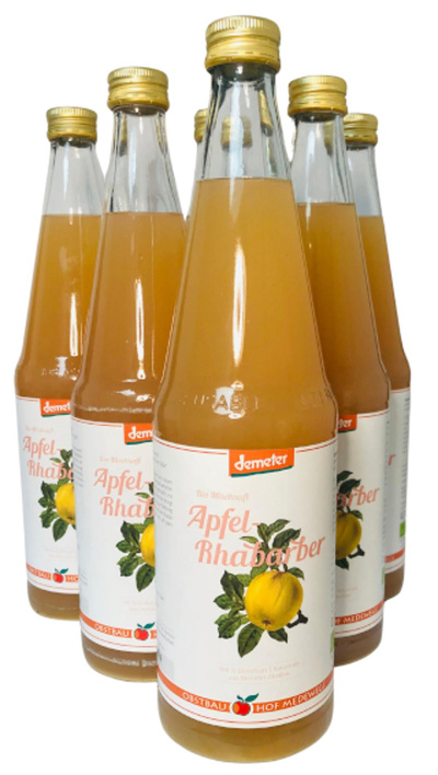 Produktfoto zu Apfel-Rhabarber Saft, 6 x 0,7 l Hof Medewege