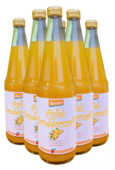 Produktfoto zu Apfel-Sandorn-Saft, 6 x  0,7 l Hof Medewege