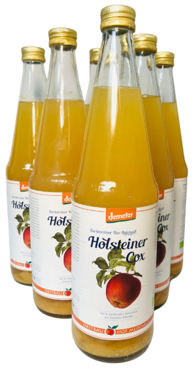 Produktfoto zu Apfelsaft Holstein Cox, 6 x 0,7 l