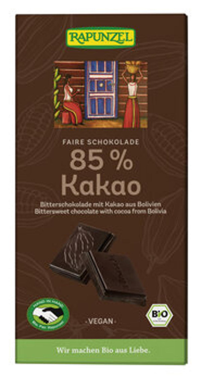 Produktfoto zu Bitterschokolade 85% Kakao HIH