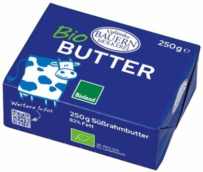 Produktfoto zu Süßrahm Butter, 250 g, Upländer Bauernmolkerei