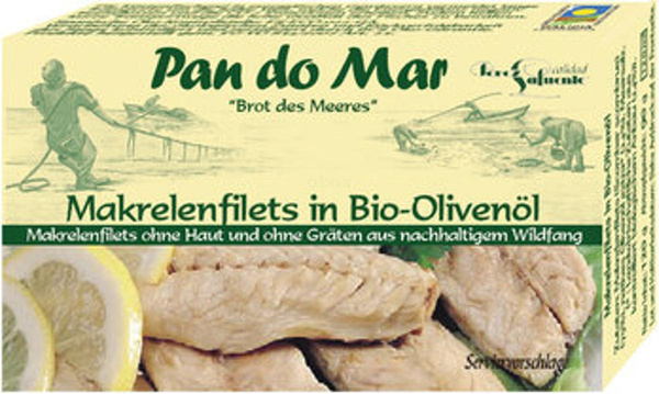 Produktfoto zu Makrelenfilets in Olivenöl, 120 g, Pan do Mar